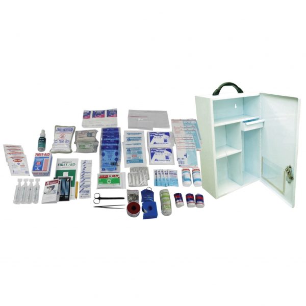 Standard Workplace First Aid Kit, Medium, Complete Set In 2-Way Metal Case