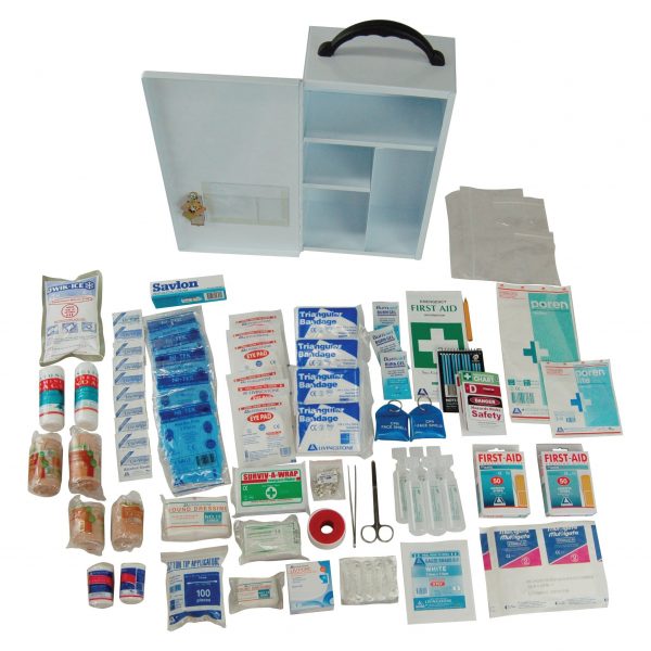 Victoria Standard First Aid Kit, Complete Set In Wall Mountable Metal Case