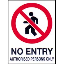 Liv Metal Signage 'No Entry' 450X600mm Each - Everything Safety